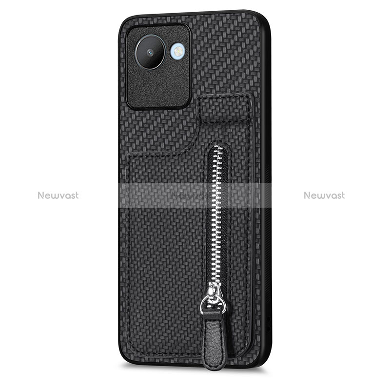 Ultra-thin Silicone Gel Soft Case Cover with Magnetic S04D for Realme Narzo 50i Prime Black