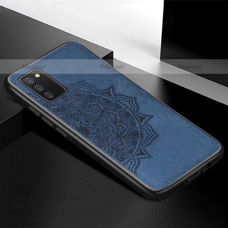 Ultra-thin Silicone Gel Soft Case Cover with Magnetic S04D for Samsung Galaxy A02s Blue