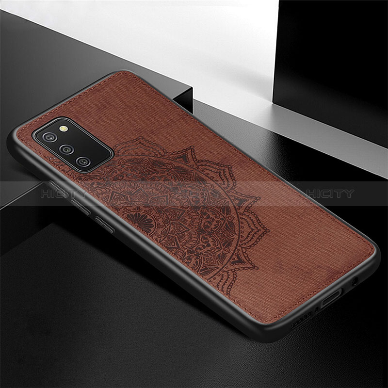 Ultra-thin Silicone Gel Soft Case Cover with Magnetic S04D for Samsung Galaxy A03s Brown