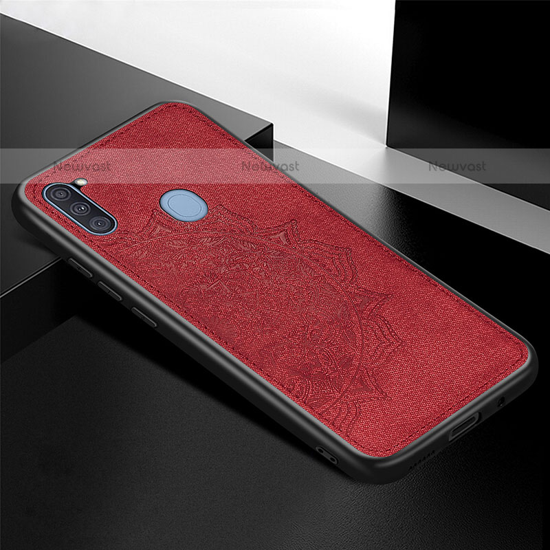 Ultra-thin Silicone Gel Soft Case Cover with Magnetic S04D for Samsung Galaxy A11 Red