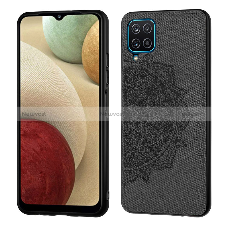 Ultra-thin Silicone Gel Soft Case Cover with Magnetic S04D for Samsung Galaxy A12 5G Black