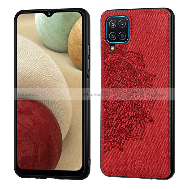 Ultra-thin Silicone Gel Soft Case Cover with Magnetic S04D for Samsung Galaxy A12 Nacho Red