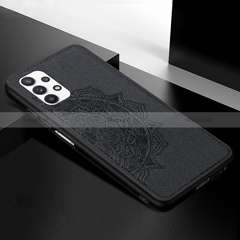 Ultra-thin Silicone Gel Soft Case Cover with Magnetic S04D for Samsung Galaxy A32 5G Black