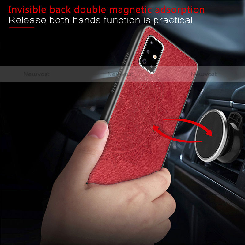 Ultra-thin Silicone Gel Soft Case Cover with Magnetic S04D for Samsung Galaxy A71 4G A715