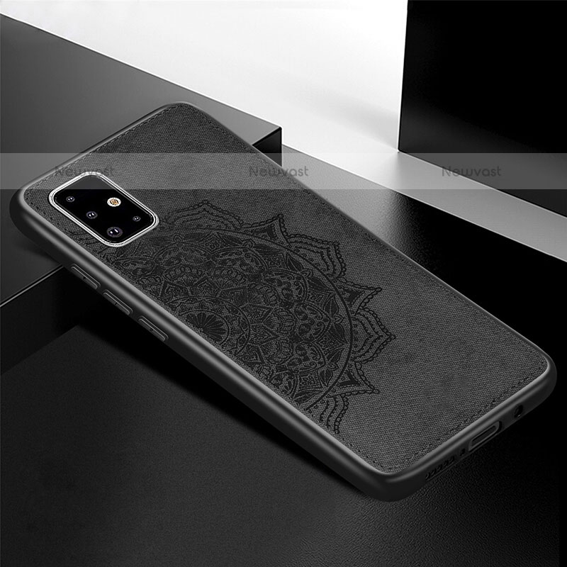 Ultra-thin Silicone Gel Soft Case Cover with Magnetic S04D for Samsung Galaxy A71 4G A715 Black