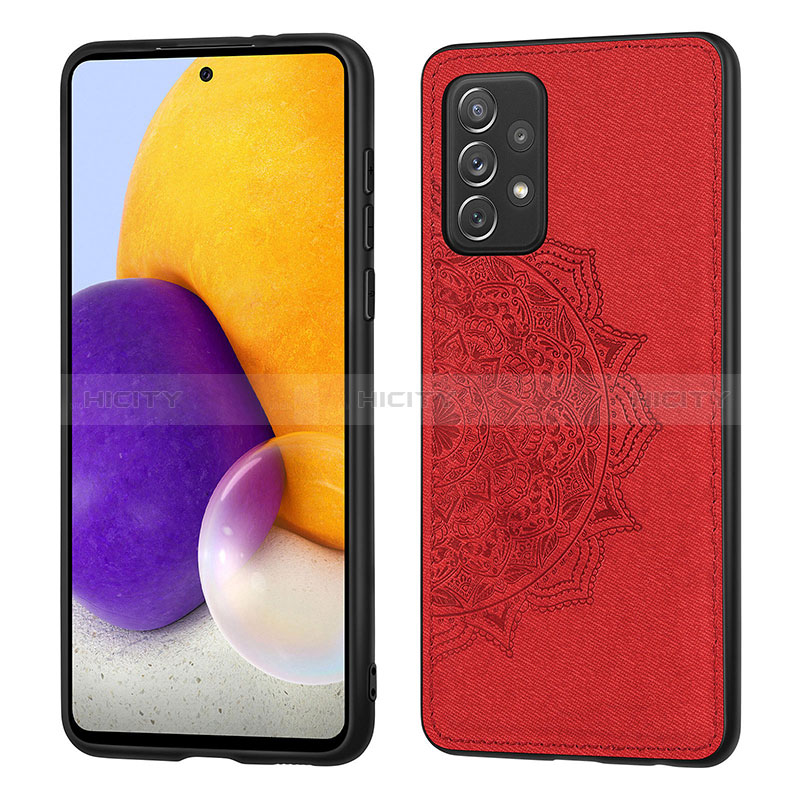 Ultra-thin Silicone Gel Soft Case Cover with Magnetic S04D for Samsung Galaxy A72 5G Red