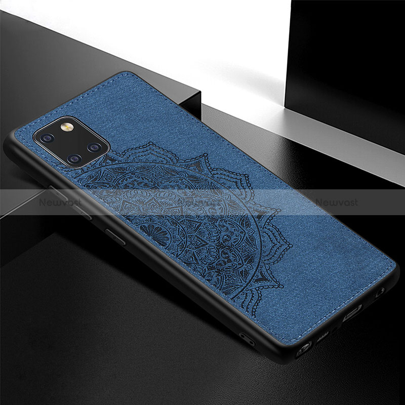 Ultra-thin Silicone Gel Soft Case Cover with Magnetic S04D for Samsung Galaxy A81 Blue