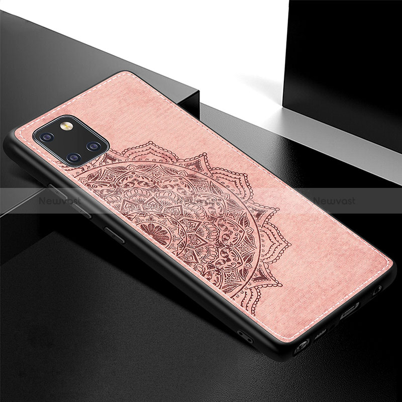 Ultra-thin Silicone Gel Soft Case Cover with Magnetic S04D for Samsung Galaxy A81 Rose Gold