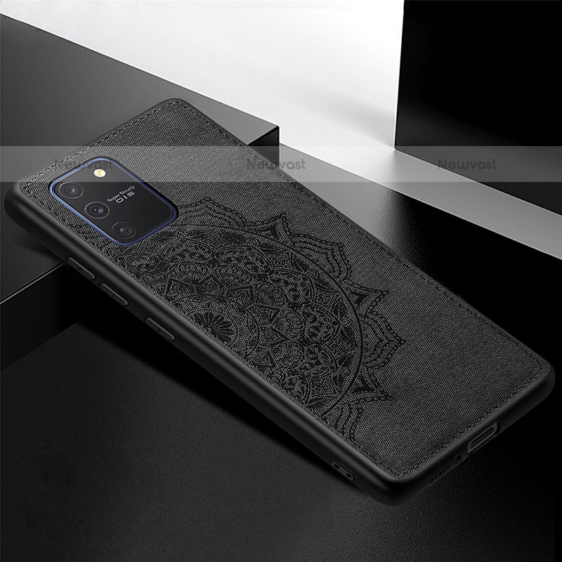 Ultra-thin Silicone Gel Soft Case Cover with Magnetic S04D for Samsung Galaxy A91 Black