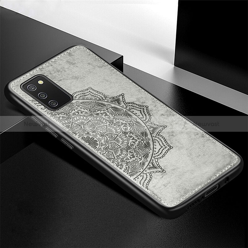 Ultra-thin Silicone Gel Soft Case Cover with Magnetic S04D for Samsung Galaxy M02s Gray