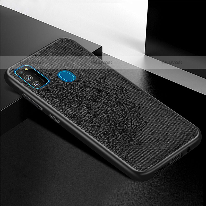 Ultra-thin Silicone Gel Soft Case Cover with Magnetic S04D for Samsung Galaxy M21 Black