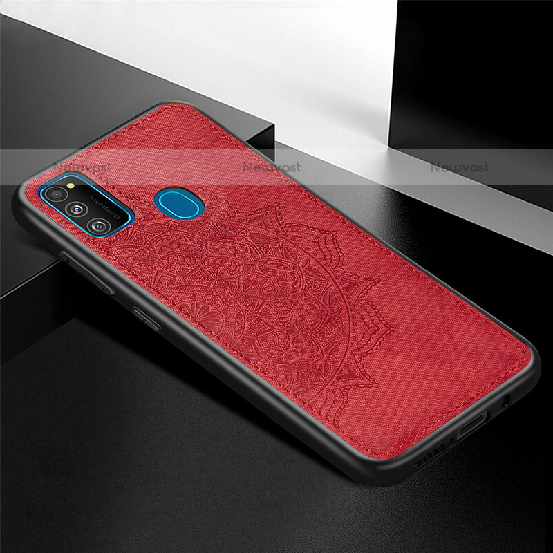 Ultra-thin Silicone Gel Soft Case Cover with Magnetic S04D for Samsung Galaxy M21 Red