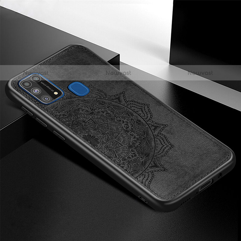 Ultra-thin Silicone Gel Soft Case Cover with Magnetic S04D for Samsung Galaxy M31 Black