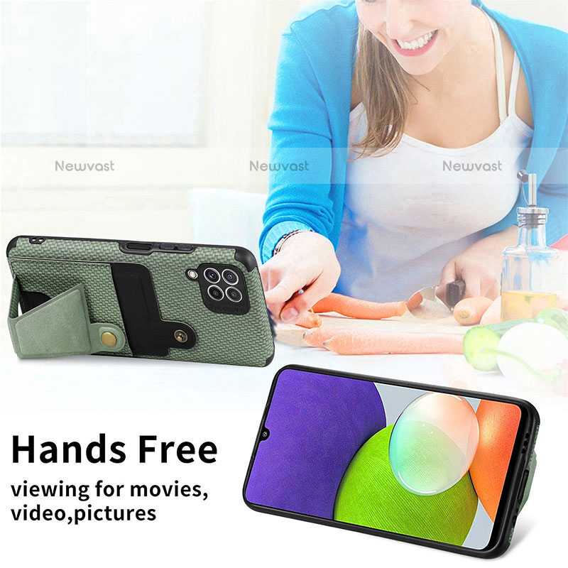 Ultra-thin Silicone Gel Soft Case Cover with Magnetic S04D for Samsung Galaxy M32 4G