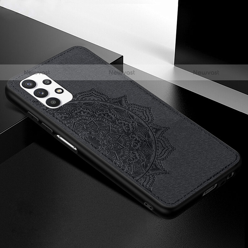 Ultra-thin Silicone Gel Soft Case Cover with Magnetic S04D for Samsung Galaxy M32 5G Black