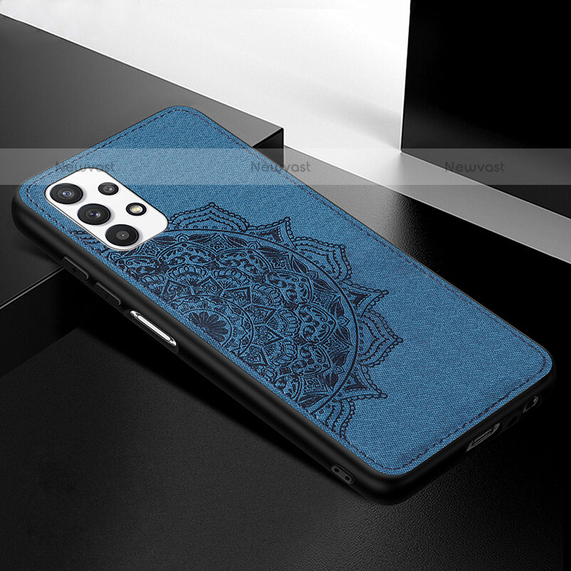Ultra-thin Silicone Gel Soft Case Cover with Magnetic S04D for Samsung Galaxy M32 5G Blue