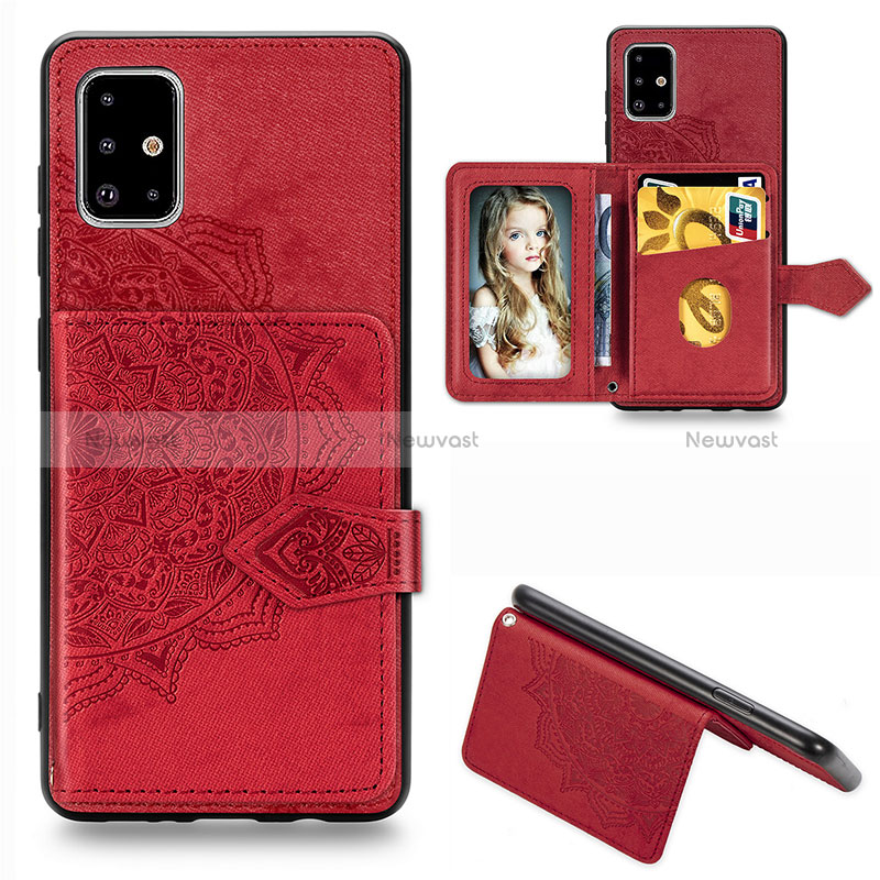Ultra-thin Silicone Gel Soft Case Cover with Magnetic S04D for Samsung Galaxy M40S Red