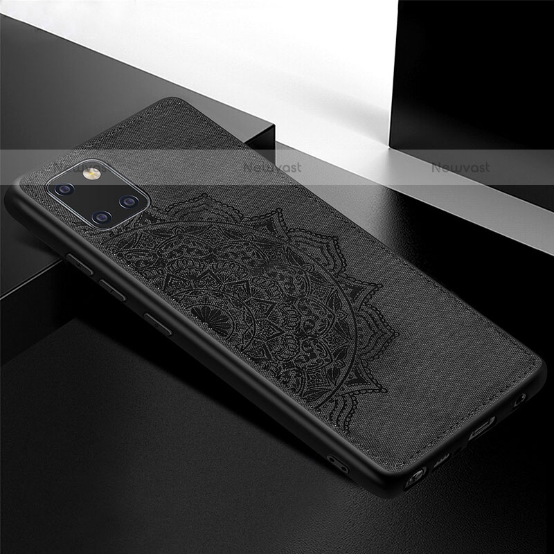 Ultra-thin Silicone Gel Soft Case Cover with Magnetic S04D for Samsung Galaxy Note 10 Lite Black