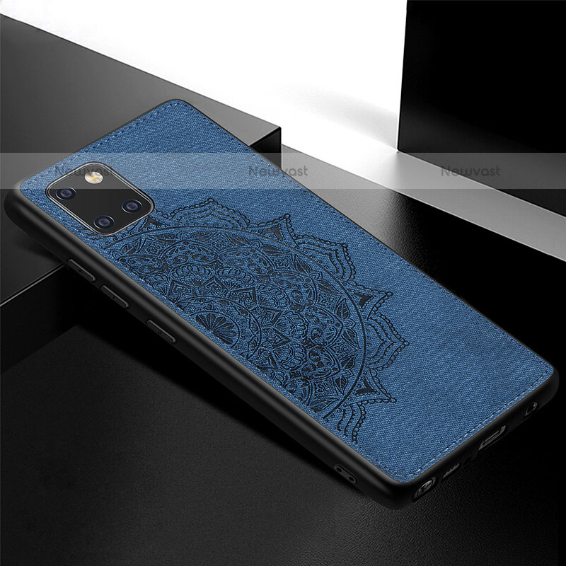 Ultra-thin Silicone Gel Soft Case Cover with Magnetic S04D for Samsung Galaxy Note 10 Lite Blue