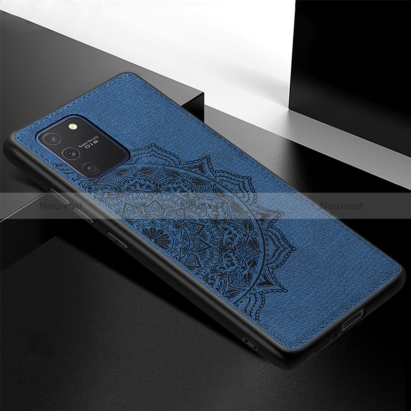 Ultra-thin Silicone Gel Soft Case Cover with Magnetic S04D for Samsung Galaxy S10 Lite Blue