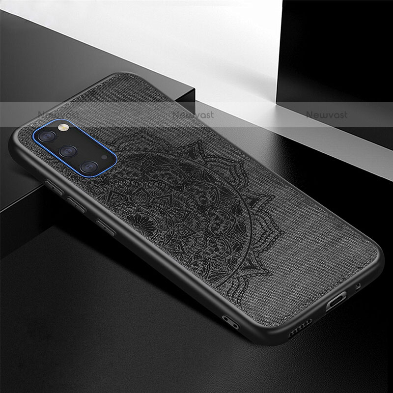 Ultra-thin Silicone Gel Soft Case Cover with Magnetic S04D for Samsung Galaxy S20 5G Black