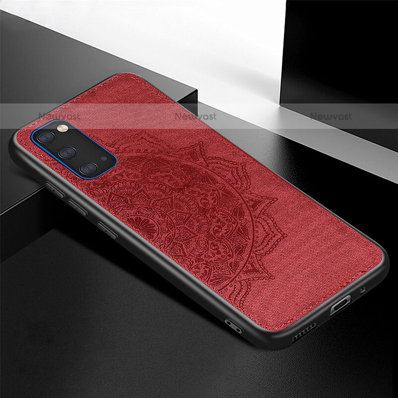 Ultra-thin Silicone Gel Soft Case Cover with Magnetic S04D for Samsung Galaxy S20 5G Red