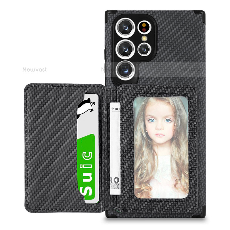 Ultra-thin Silicone Gel Soft Case Cover with Magnetic S04D for Samsung Galaxy S22 Ultra 5G