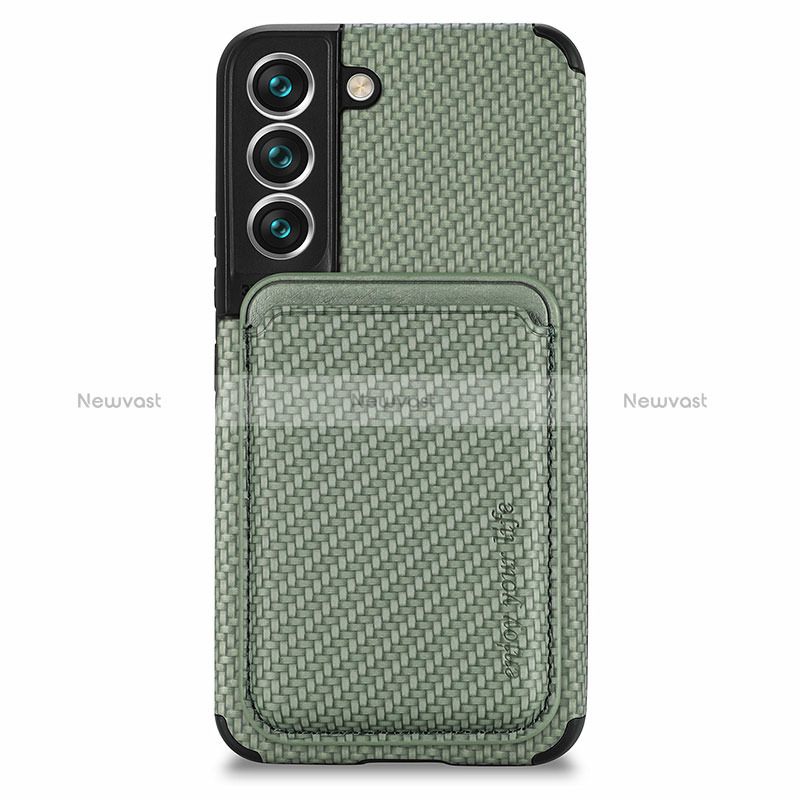 Ultra-thin Silicone Gel Soft Case Cover with Magnetic S04D for Samsung Galaxy S24 5G Green