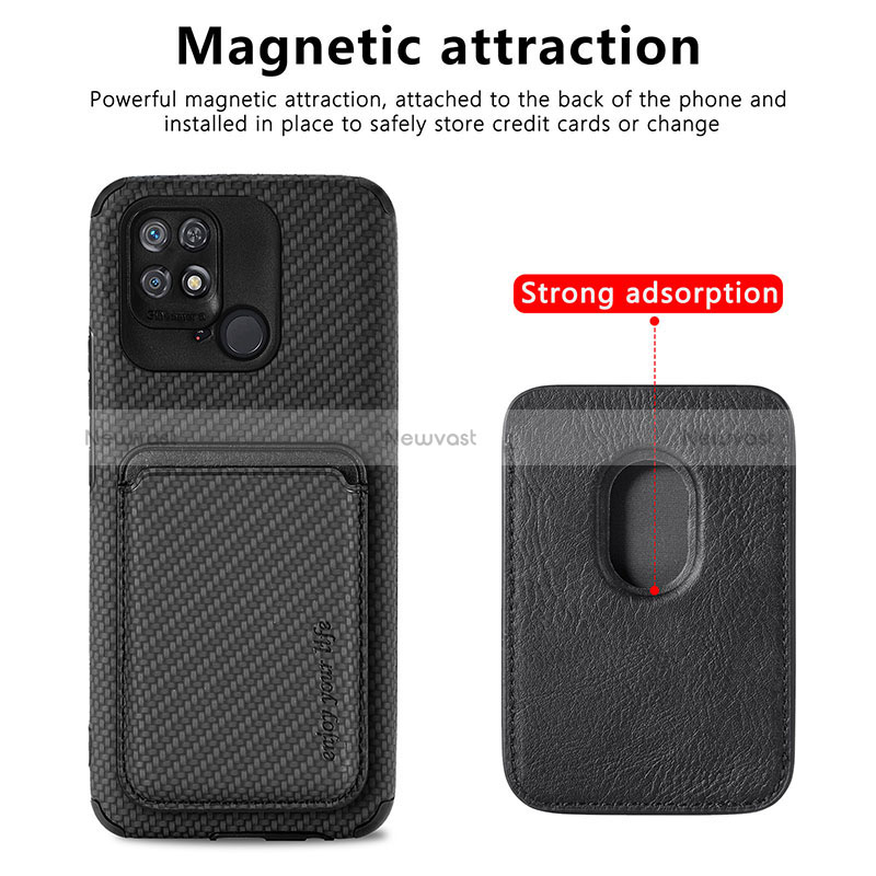 Ultra-thin Silicone Gel Soft Case Cover with Magnetic S04D for Xiaomi Redmi 10 India