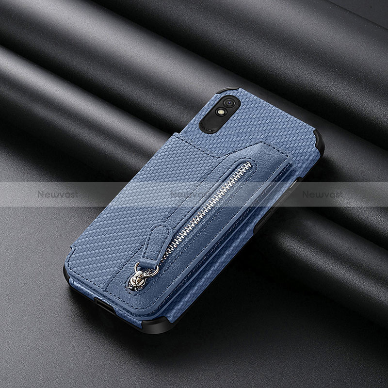 Ultra-thin Silicone Gel Soft Case Cover with Magnetic S04D for Xiaomi Redmi 9A Blue