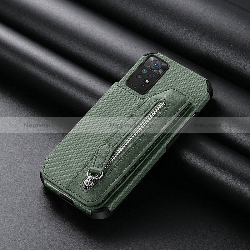 Ultra-thin Silicone Gel Soft Case Cover with Magnetic S04D for Xiaomi Redmi Note 11 Pro 5G Green