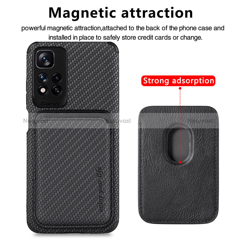 Ultra-thin Silicone Gel Soft Case Cover with Magnetic S04D for Xiaomi Redmi Note 11 Pro+ Plus 5G