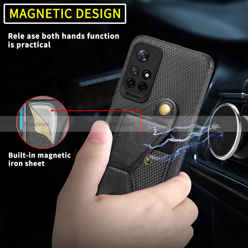 Ultra-thin Silicone Gel Soft Case Cover with Magnetic S04D for Xiaomi Redmi Note 11S 5G