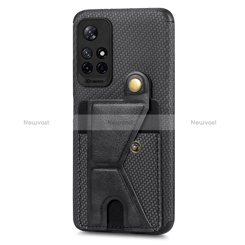 Ultra-thin Silicone Gel Soft Case Cover with Magnetic S04D for Xiaomi Redmi Note 11T 5G