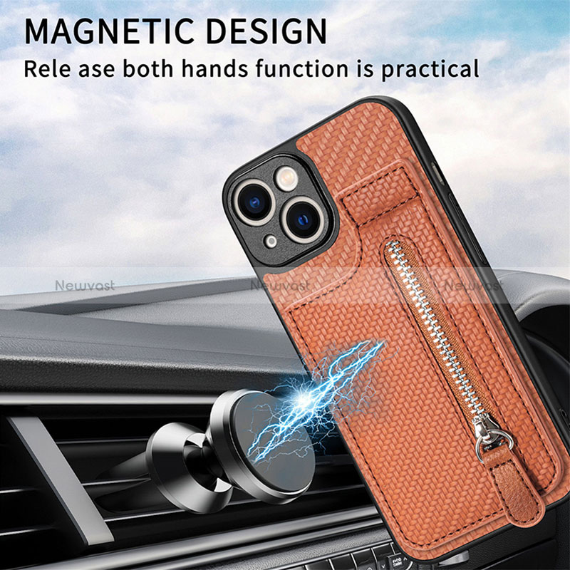 Ultra-thin Silicone Gel Soft Case Cover with Magnetic S05D for Apple iPhone 13