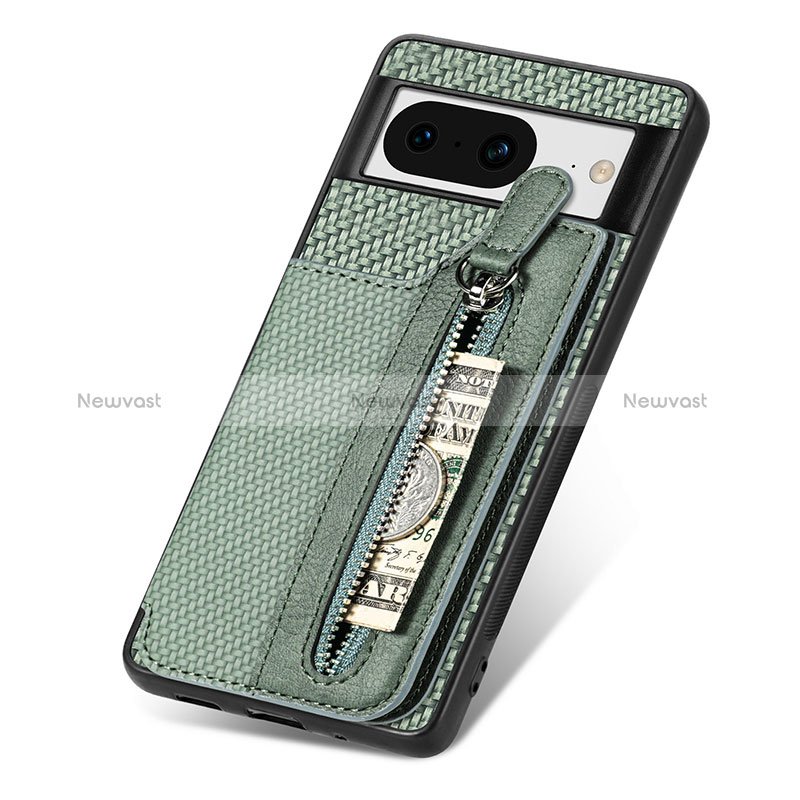 Ultra-thin Silicone Gel Soft Case Cover with Magnetic S05D for Google Pixel 8 5G Green