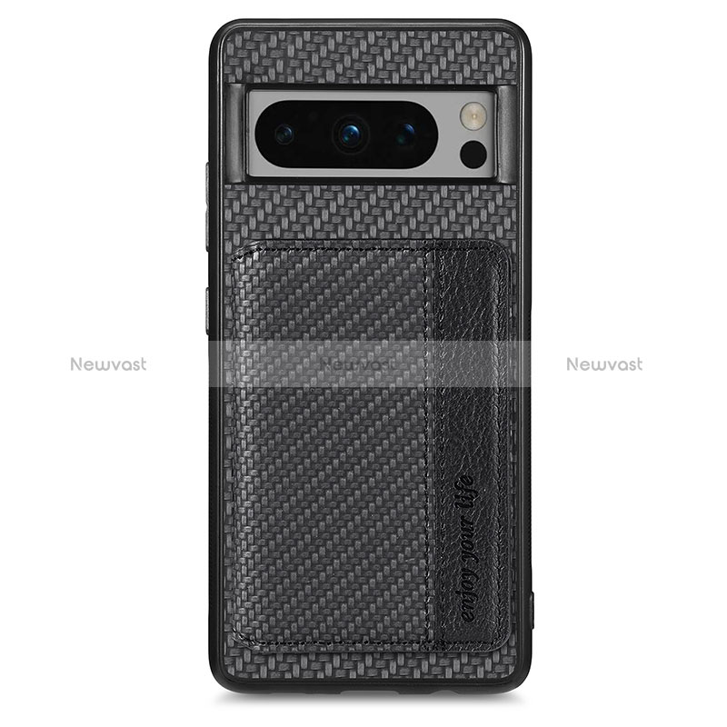 Ultra-thin Silicone Gel Soft Case Cover with Magnetic S05D for Google Pixel 8 Pro 5G Black