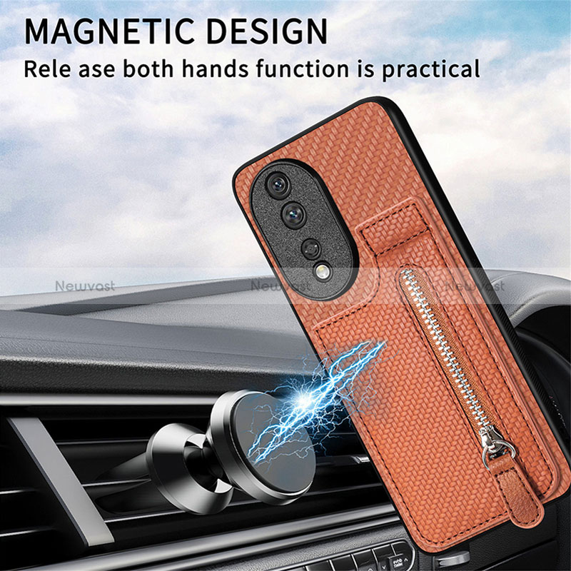 Ultra-thin Silicone Gel Soft Case Cover with Magnetic S05D for Huawei Honor 80 5G