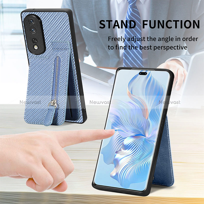 Ultra-thin Silicone Gel Soft Case Cover with Magnetic S05D for Huawei Honor 80 Pro Flat 5G