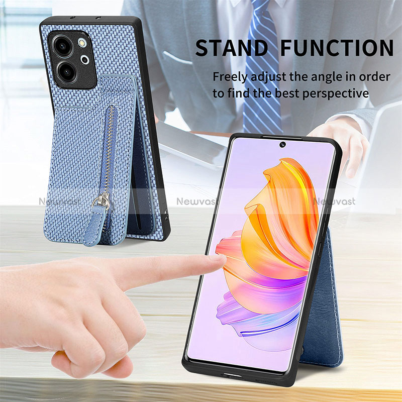 Ultra-thin Silicone Gel Soft Case Cover with Magnetic S05D for Huawei Honor 80 SE 5G