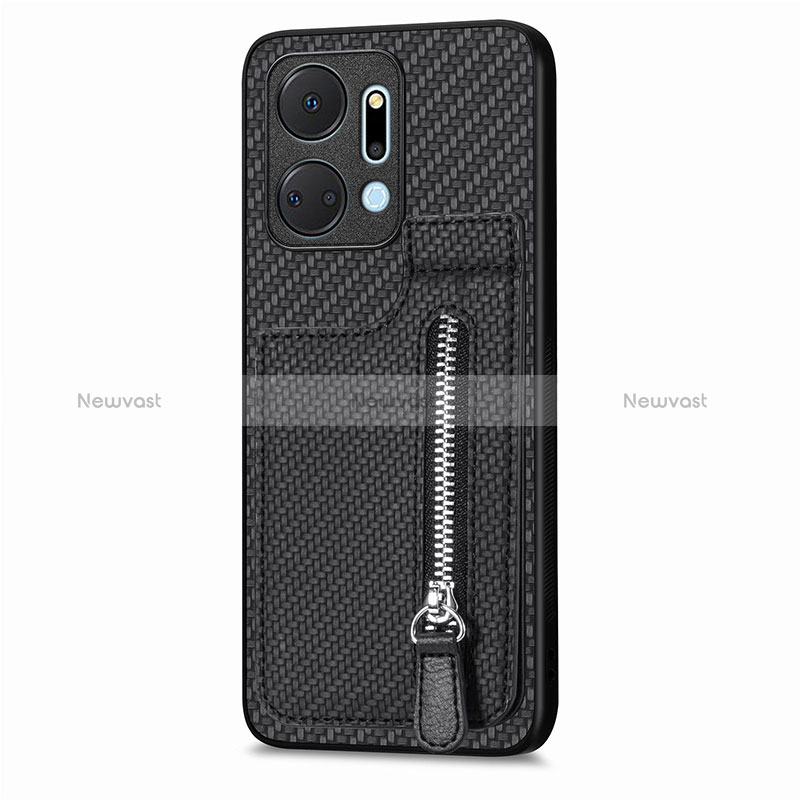 Ultra-thin Silicone Gel Soft Case Cover with Magnetic S05D for Huawei Honor X7a Black