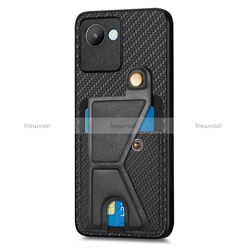 Ultra-thin Silicone Gel Soft Case Cover with Magnetic S05D for Realme Narzo 50i Prime Black