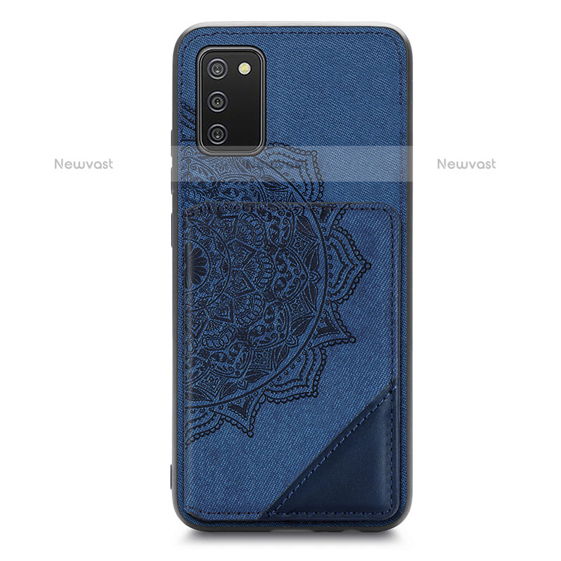 Ultra-thin Silicone Gel Soft Case Cover with Magnetic S05D for Samsung Galaxy A02s Blue