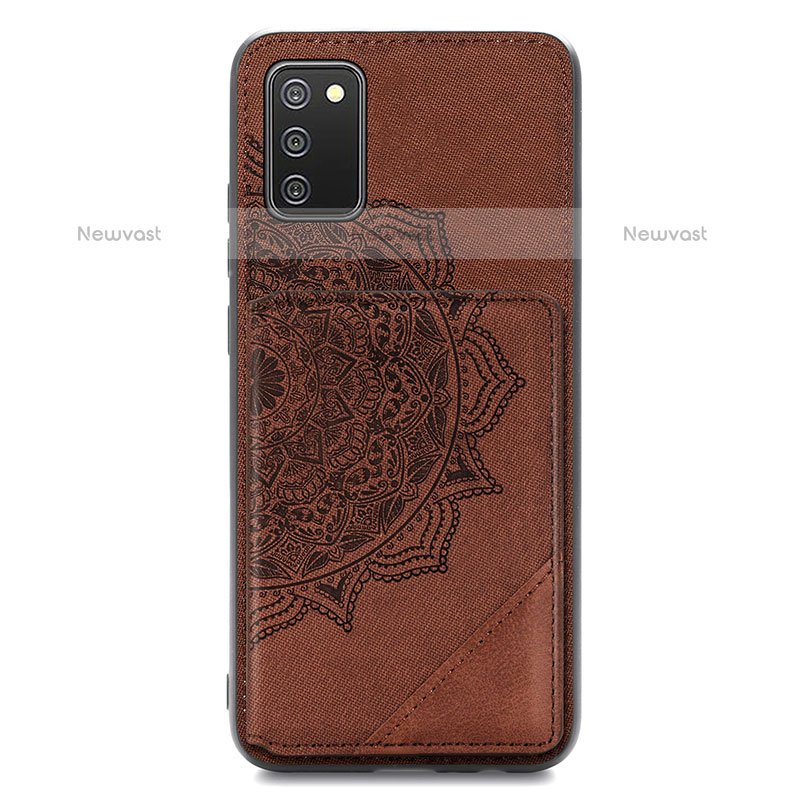 Ultra-thin Silicone Gel Soft Case Cover with Magnetic S05D for Samsung Galaxy A02s Brown