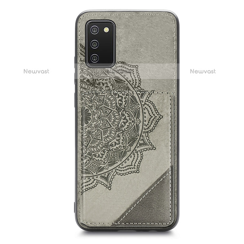Ultra-thin Silicone Gel Soft Case Cover with Magnetic S05D for Samsung Galaxy A02s Gray