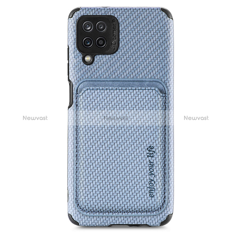 Ultra-thin Silicone Gel Soft Case Cover with Magnetic S05D for Samsung Galaxy A22 4G Blue