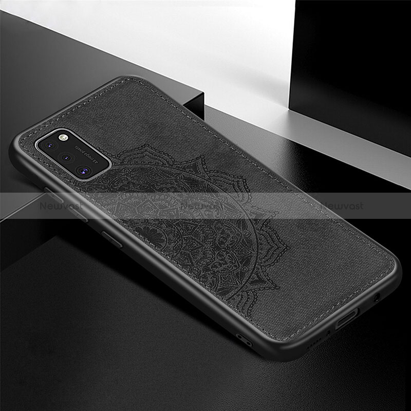 Ultra-thin Silicone Gel Soft Case Cover with Magnetic S05D for Samsung Galaxy A41 Black