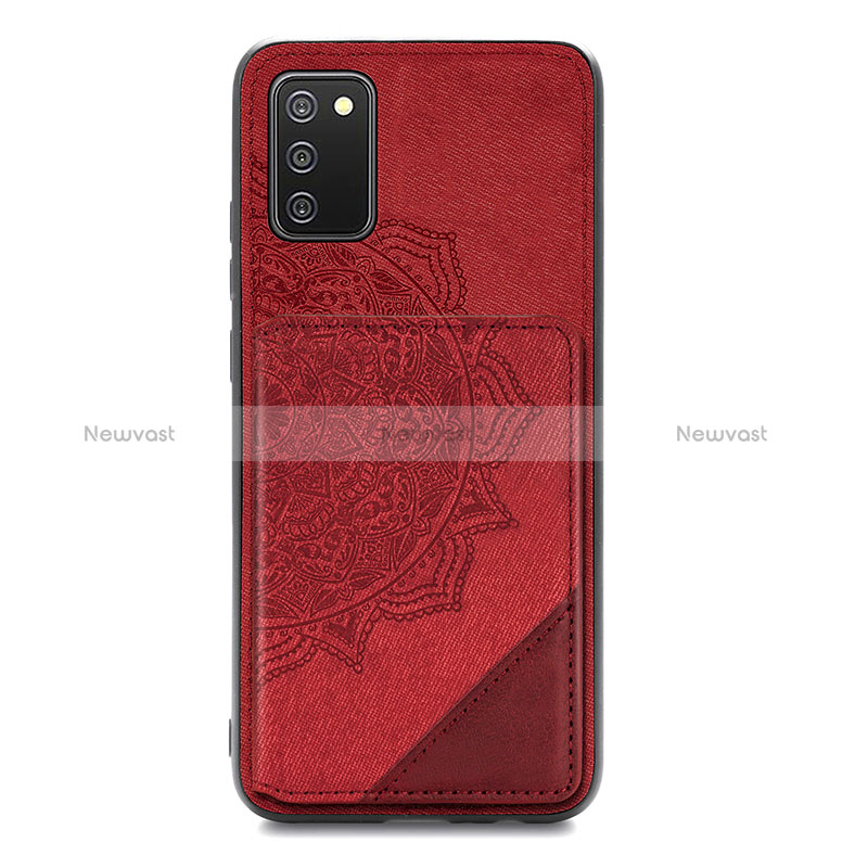 Ultra-thin Silicone Gel Soft Case Cover with Magnetic S05D for Samsung Galaxy F02S SM-E025F Red