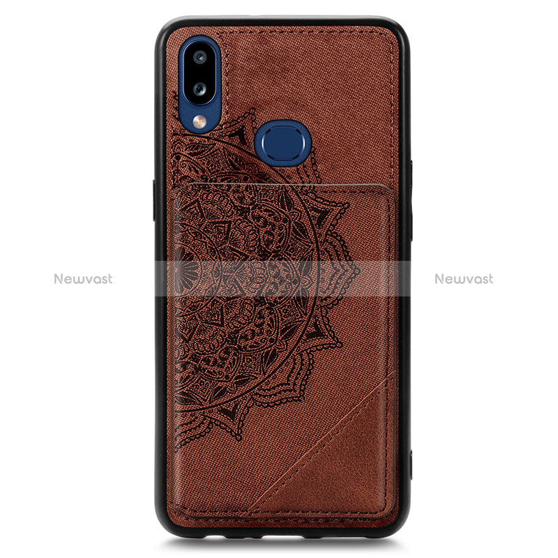 Ultra-thin Silicone Gel Soft Case Cover with Magnetic S05D for Samsung Galaxy M01s Brown