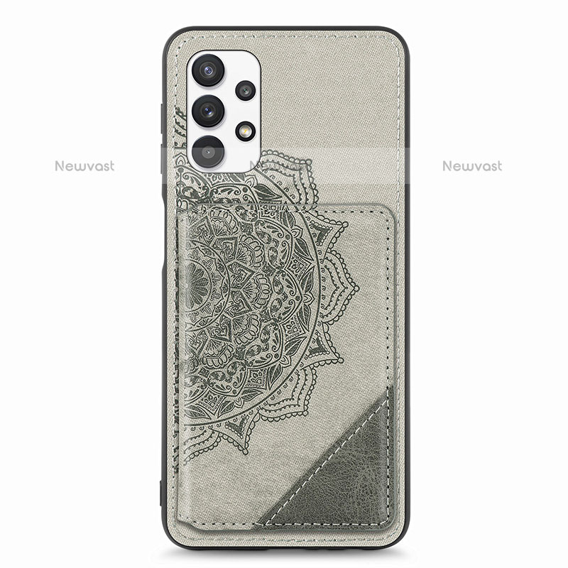 Ultra-thin Silicone Gel Soft Case Cover with Magnetic S05D for Samsung Galaxy M32 5G Gray